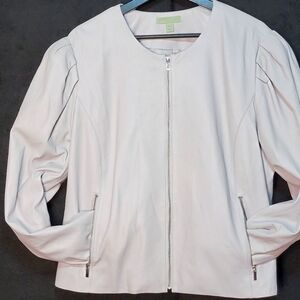 100% Genuine Leather RYEGRASS‎ Light Gray Jacket Size 2X